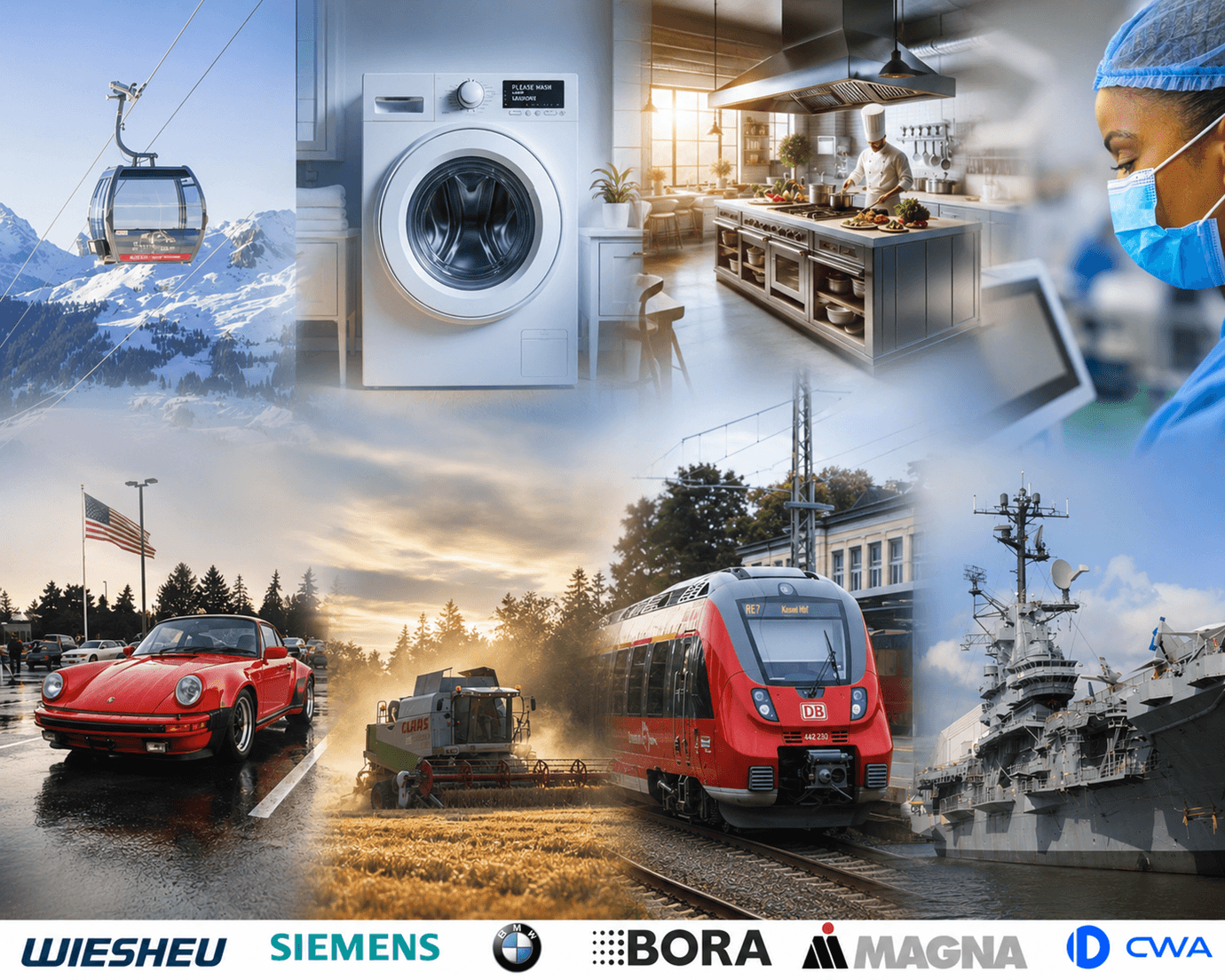 Branchenvielfalt Stickel – Blechumformteile für Haushaltsgeräte, Automotive, Agrartechnik, Medizintechnik, Bahntechnik, Sonderfahrzeuge, Profiküchen und Verteidigung